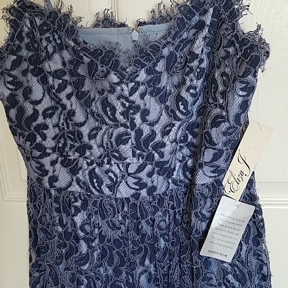 Eliza J Blue Lace Overlay Dress - Picture 6 of 7